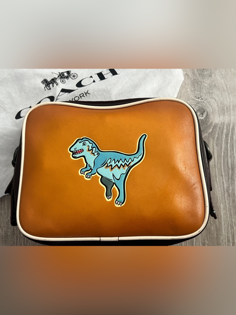 Coach 1941 Dylan Rexy Leather Crossbody Bag 11392 Dinosaur Charm